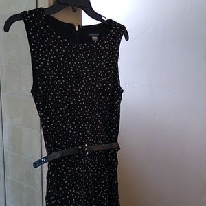 Black and cream pockadot dress